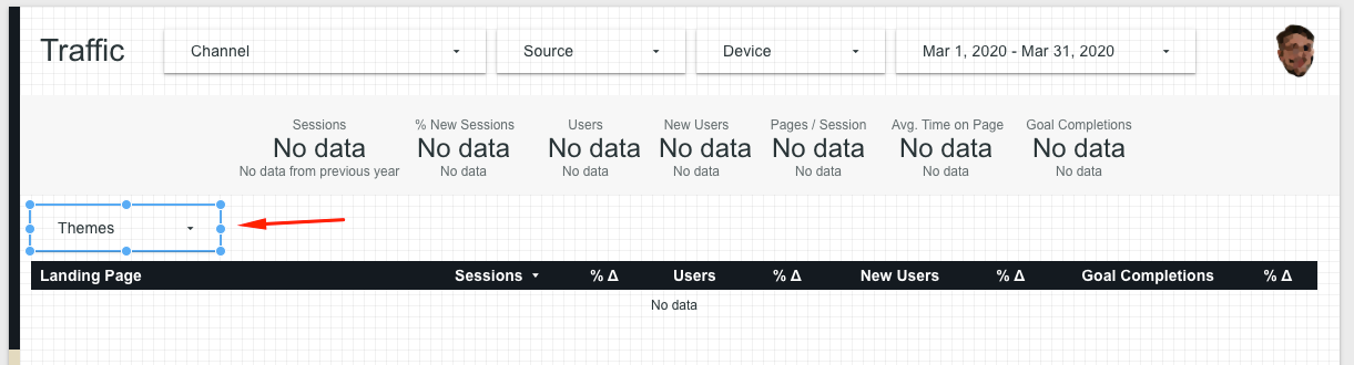 google data studio how to update a filter