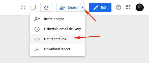 how to share a google data studio report