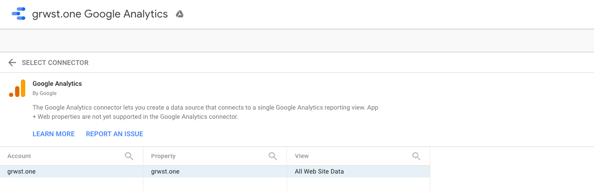 google data studio google analytics connector example